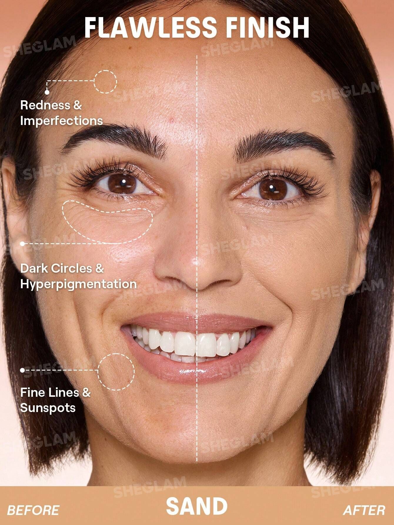 accessories sheglam كريم أساس لوك آند جو طويل الأمد بتركيبة وسادة - فانيليا دافئة