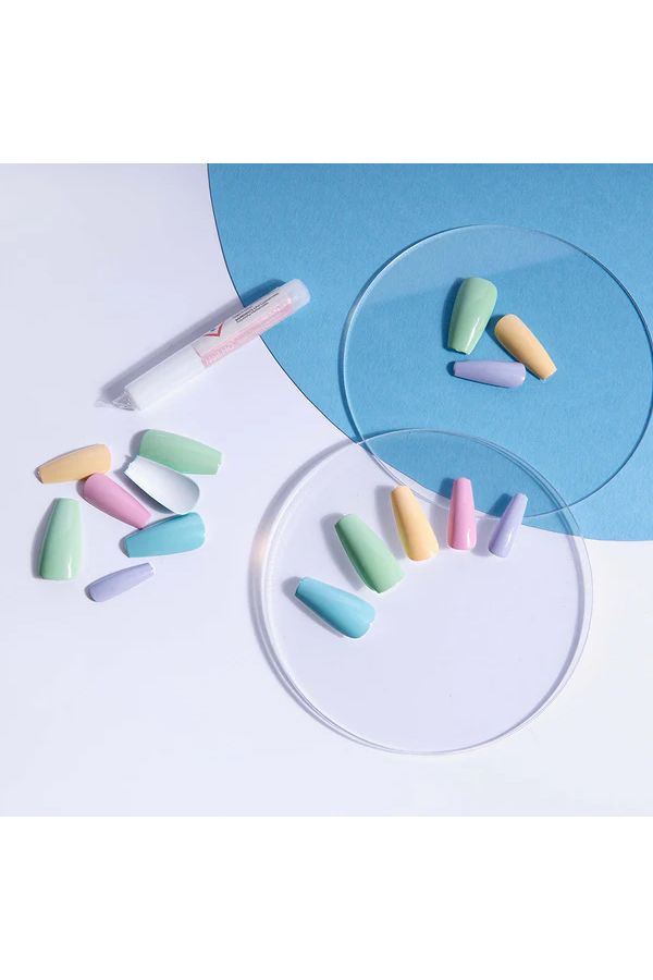 accessories nails NAIL HQ LONG COFFIN MIXED PASTEL NAILS 70