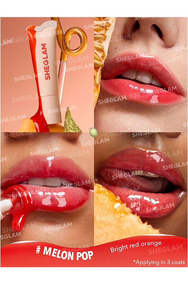 accessories sheglam Crystal Glaze Moisturizing Lip Gloss-Melon Pop