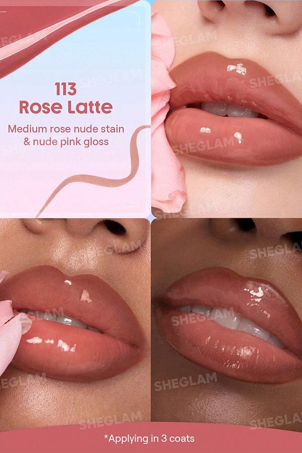 accessories sheglam Line To Shine Peel-Off Lip Stain & Gloss Duo-113 Rose Latte