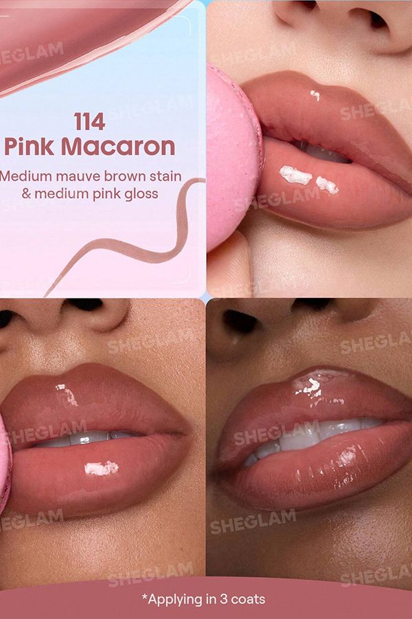 accessories sheglam Line To Shine Peel-Off Lip Stain & Gloss Duo-114 Pink Macaron
