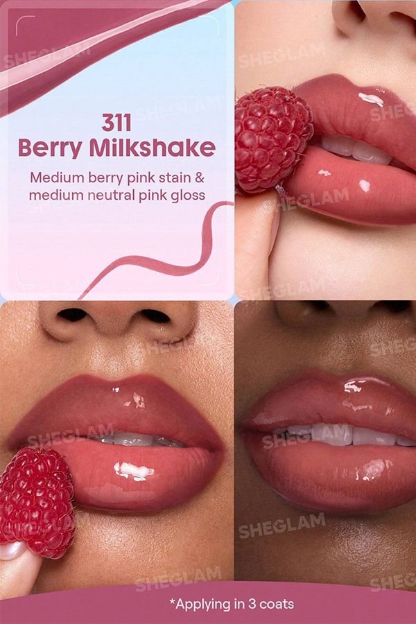 accessories sheglam Line To Shine Peel-Off Lip Stain & Gloss Duo-311 Berry Milkshake