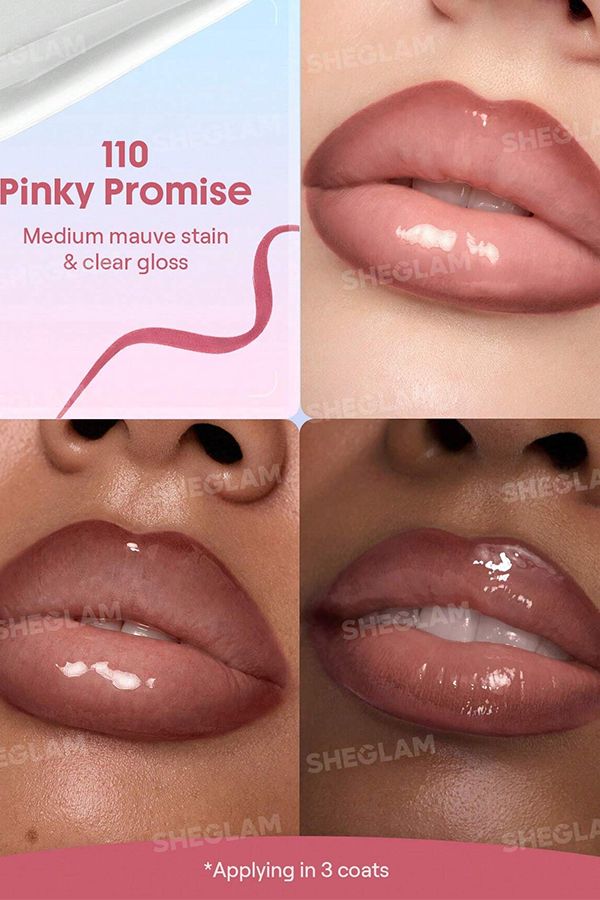 accessories sheglam Line To Shine Peel-Off Lip Stain & Gloss Duo-110 Pinky Promise