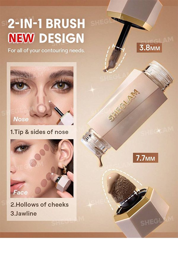 accessories sheglam بريسيجن سكلبت ليكويد كونتور ثنائي اللون تان ناعم