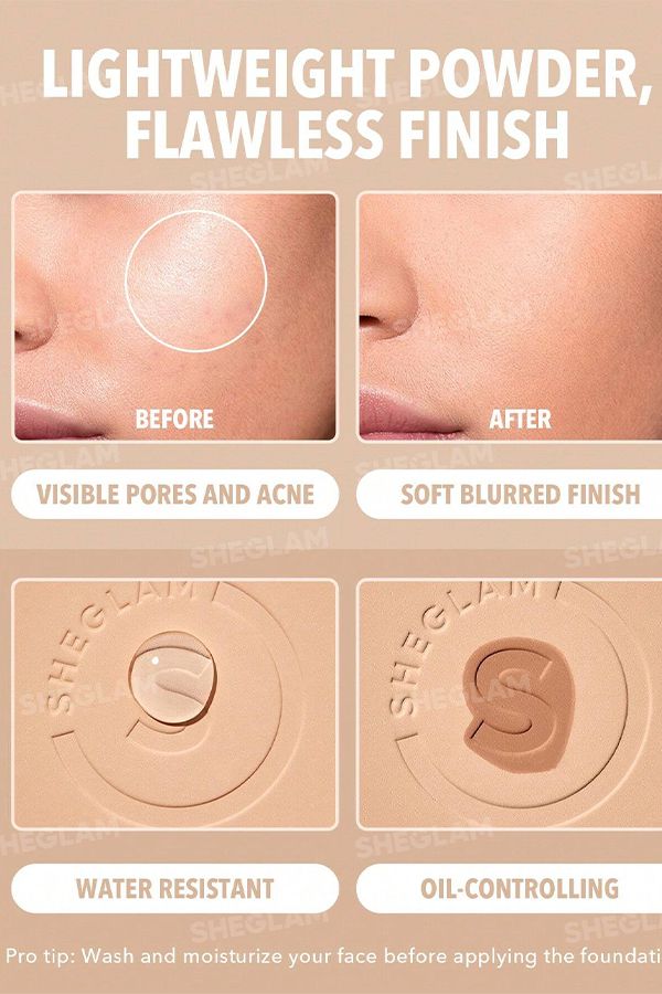 accessories sheglam كريم أساس بودرة عالي التغطية من سكين فوكس