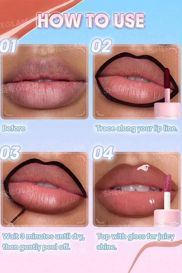 accessories sheglam Line To Shine Peel-Off Lip Stain & Gloss Duo-311 Berry Milkshake
