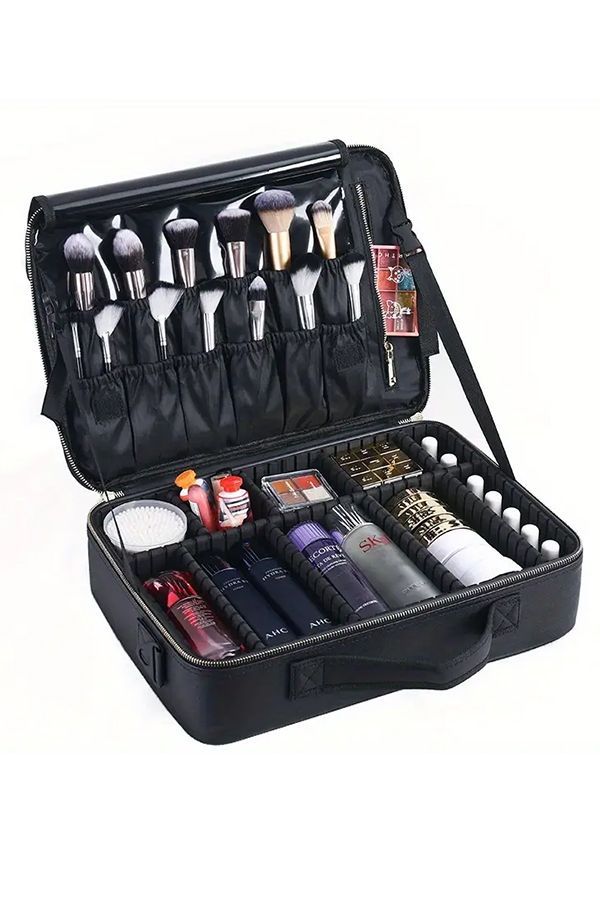 accessories celebrities of the month Travel Makeup Black Bag 6