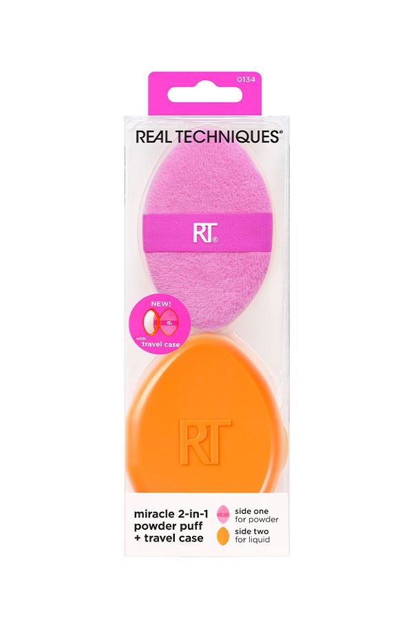 accessories make up sponge RT Miracle 2 في 1 بودرة باف + حافظة 0134 6