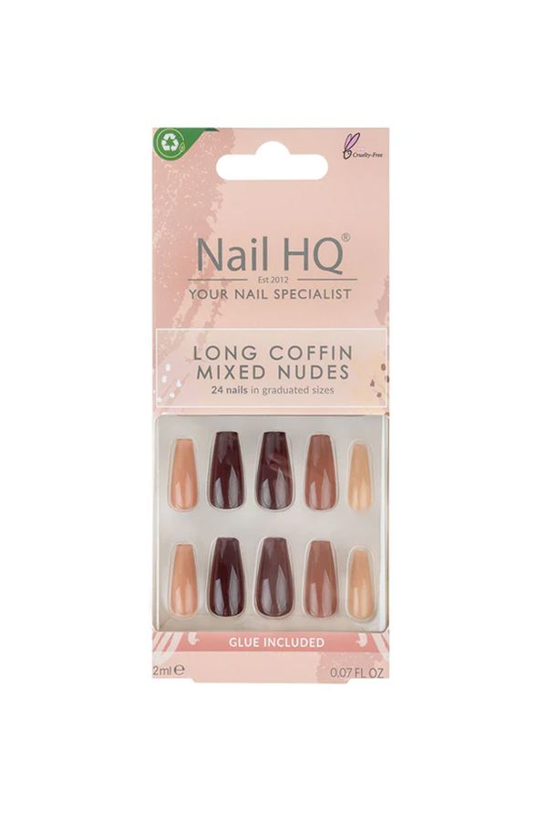 accessories nails NAIL HQ LONG COFFIN MIXED NUDE NAILS 71 7