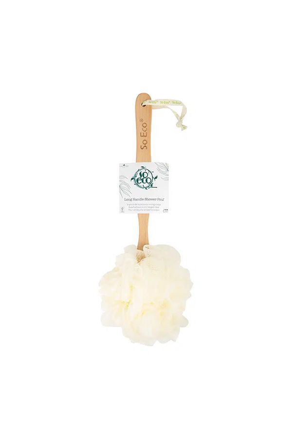 accessories self care SOECO LONG HANDLE SHOWER POUF 39 7