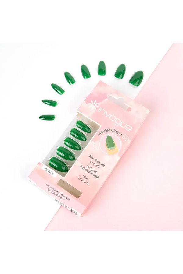 accessories nails INVOGUE-VENOM GREEN OVAL-NAILS 51. 5